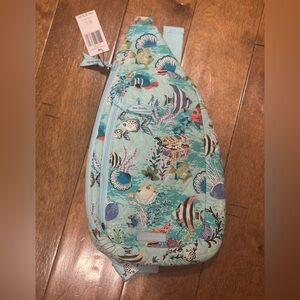 Vera Bradley Aqua Marine Life Essential Sling Backpack